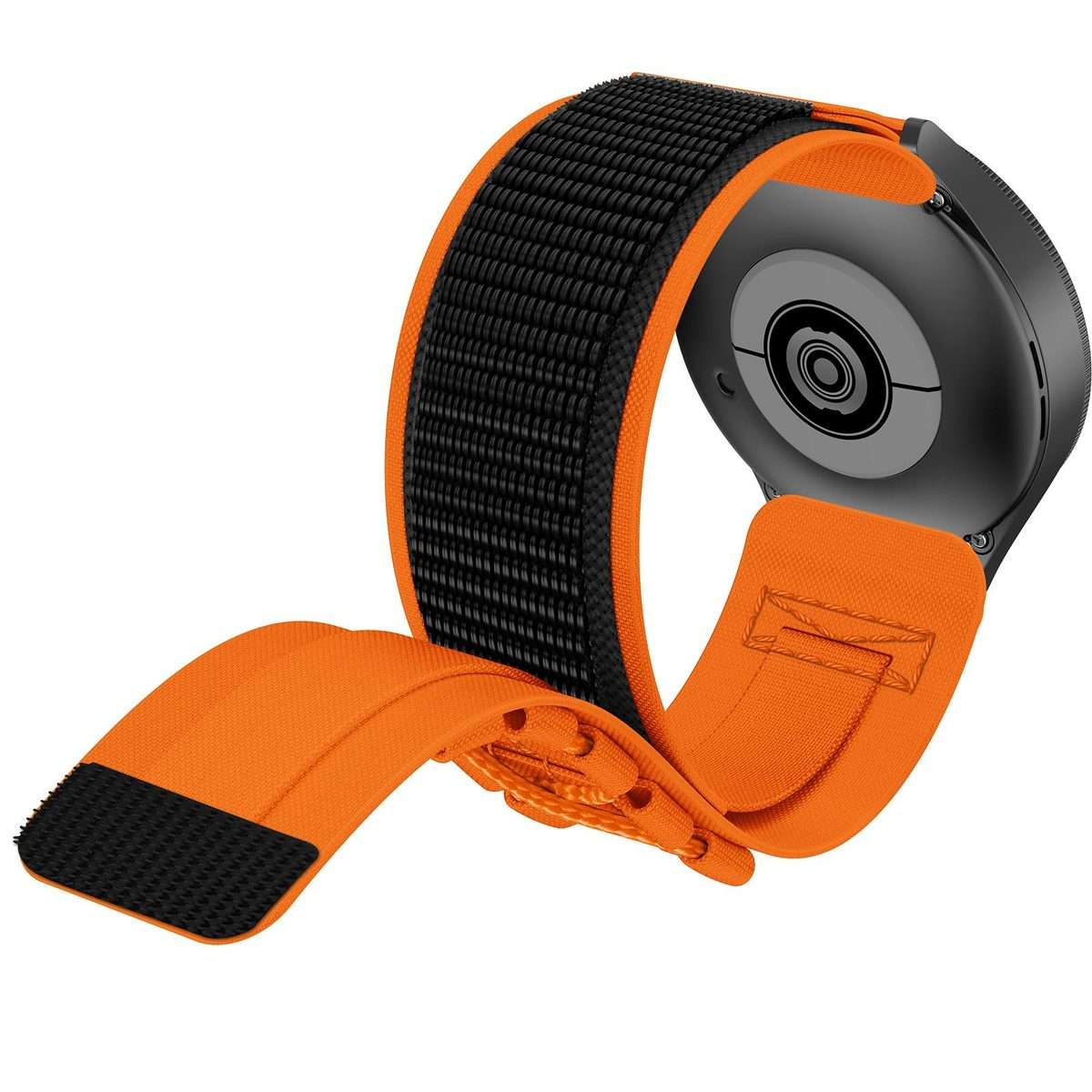 20mm Universal Braided Cord Nylon Hook and Loop Fastener Watch Band(Orange)
