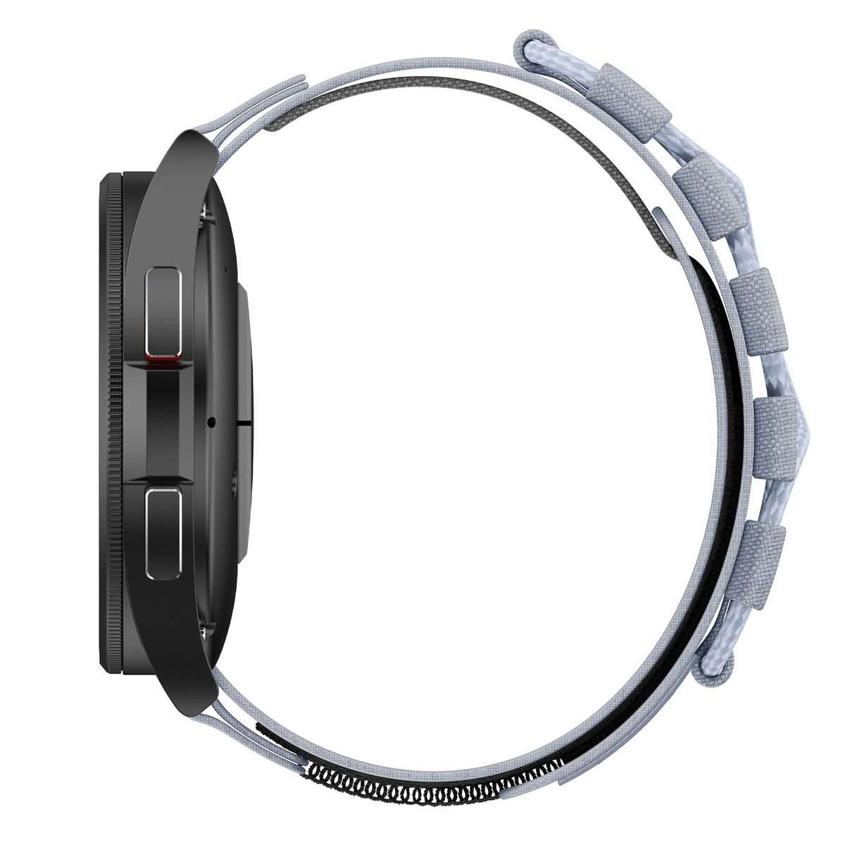 20mm Universal Braided Cord Nylon Hook and Loop Fastener Watch Band(Gray)