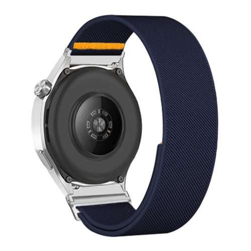 18mm Adjustable Single Loop Elastic Nylon Watch Band(Dark Blue)