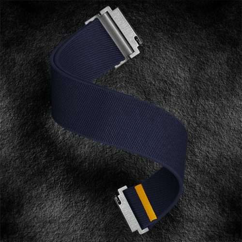 18mm Adjustable Single Loop Elastic Nylon Watch Band(Dark Blue)