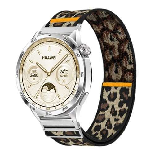 18mm Adjustable Single Loop Elastic Nylon Watch Band(Leopard Print)