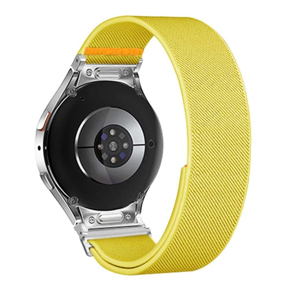 For Samsung Galaxy Watch FE / 7 / 6 / 5 / 4 Adjustable Single Loop Elastic Nylon Watc ... (Yellow)