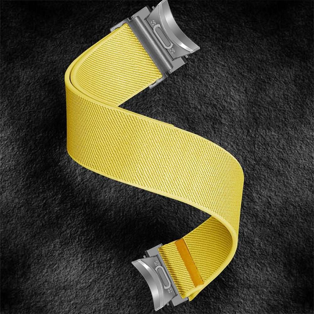 For Samsung Galaxy Watch FE / 7 / 6 / 5 / 4 Adjustable Single Loop Elastic Nylon Watc ... (Yellow)