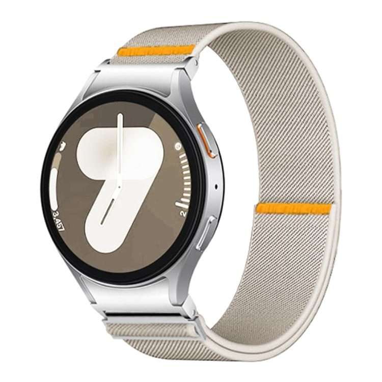 For Samsung Galaxy Watch FE / 7 / 6 / 5 / 4 Adjustable Single Loop Elastic Nylon W ... (Starlight)