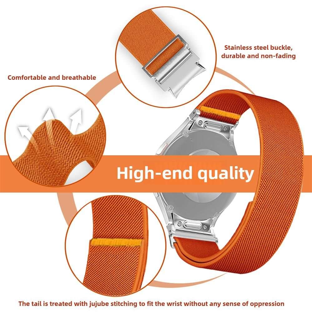 For Samsung Galaxy Watch FE / 7 / 6 / 5 / 4 Adjustable Single Loop Elastic Nylon W ... (Starlight)