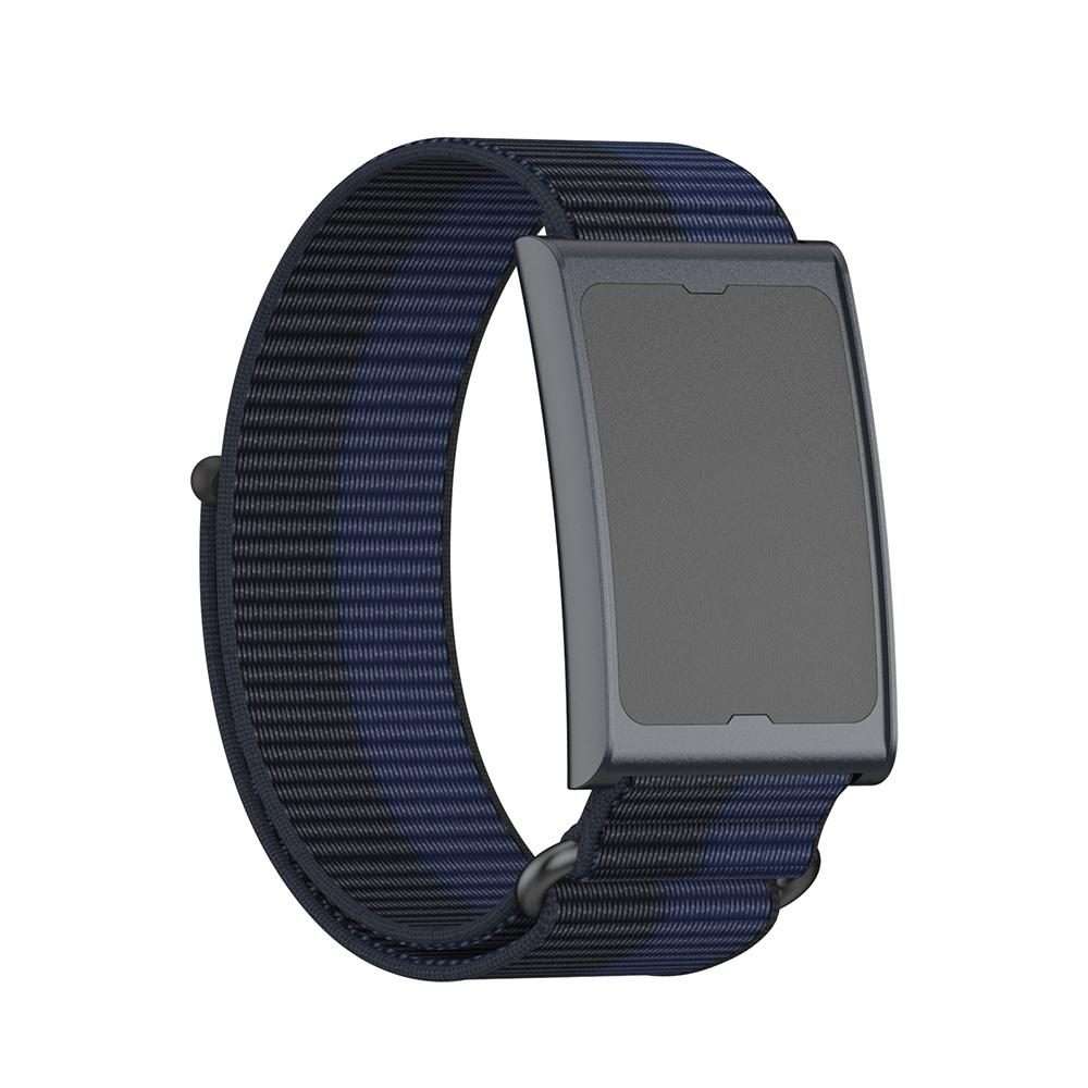 For Amazfit Helio Strap Metal Ring Two Sections Nylon Hook and Loop Fastener ... (Deep Ocean Blue)