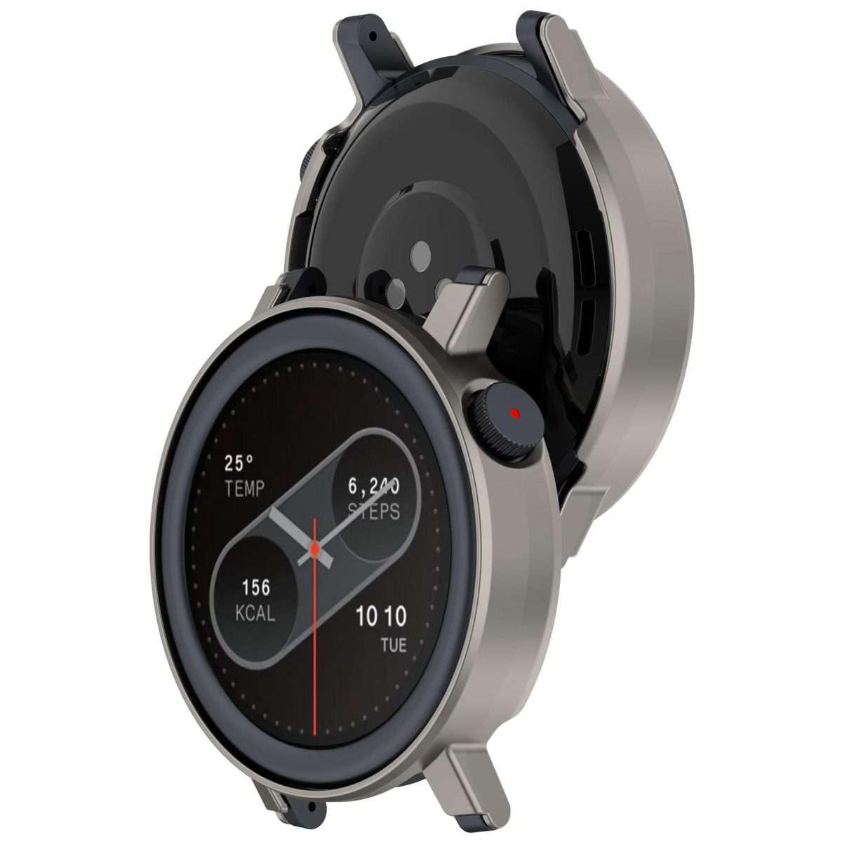 For Nothing CMF Watch 3 Pro Half Coverage Hollowed PC Watch Protective Cover(Titanium Steel Color)