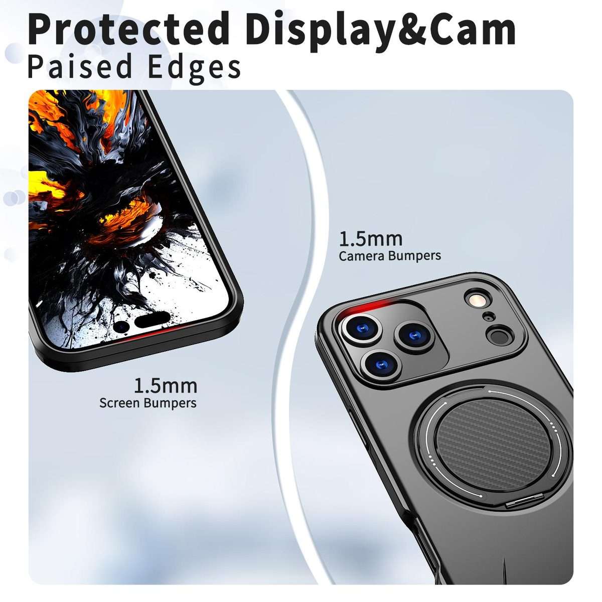 For iPhone 17 Pro Max Kalebol Magnetic MagSafe Rotation Holder PC Phone Case(Black)