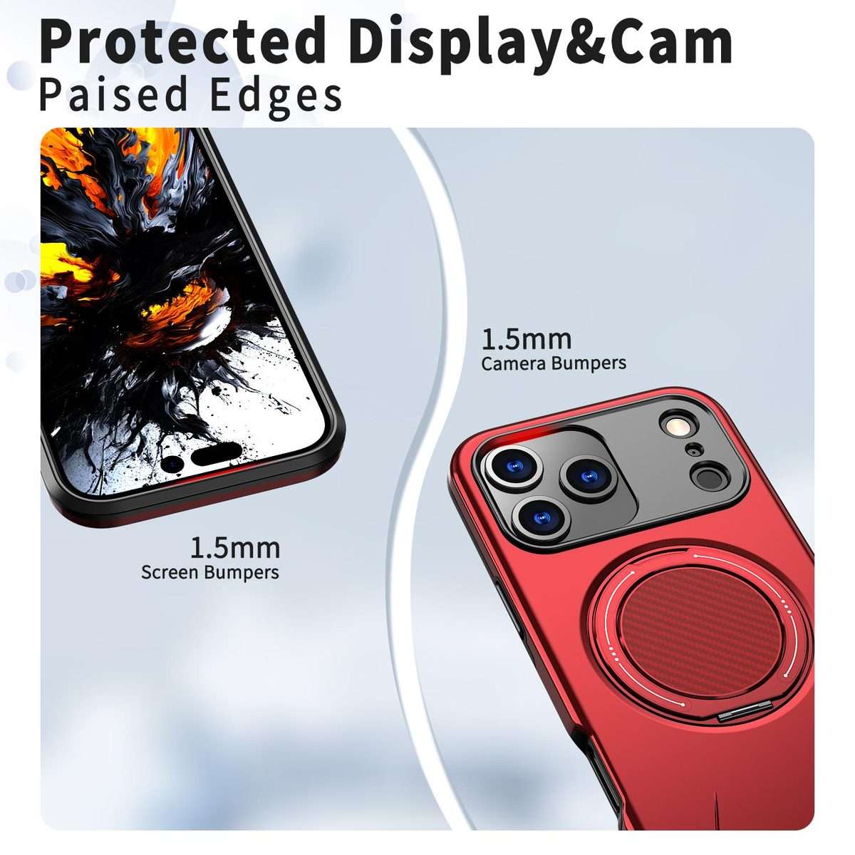 For iPhone 17 Pro Max Kalebol Magnetic MagSafe Rotation Holder PC Phone Case(Red)