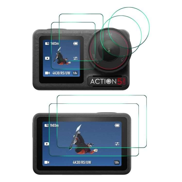 For DJI Osmo Action 5 Pro 2 Set ENKAY Hat-Prince 0.2mm 9H Tempered Glass Screen Protector Watch Fi