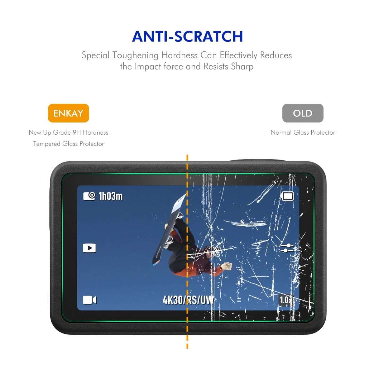 For DJI Osmo Action 5 Pro 2 Set ENKAY Hat-Prince 0.2mm 9H Tempered Glass Screen Protector Watch Fi