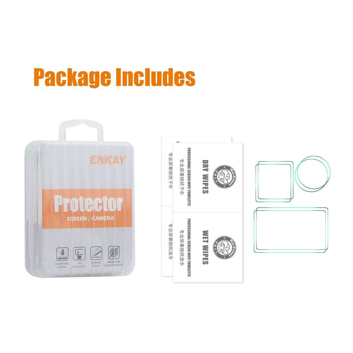 For DJI Osmo Action 5 Pro 2 Set ENKAY Hat-Prince 0.2mm 9H Tempered Glass Screen Protector Watch Fi