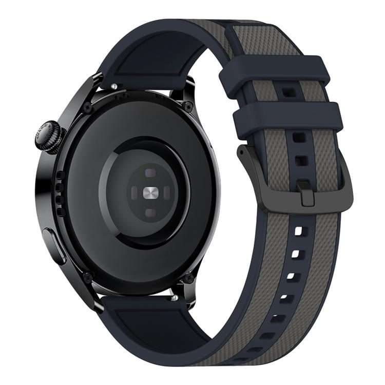 20mm Vertical Stripe Texture Two Color Silicone Watch Band(Midnight Gray)