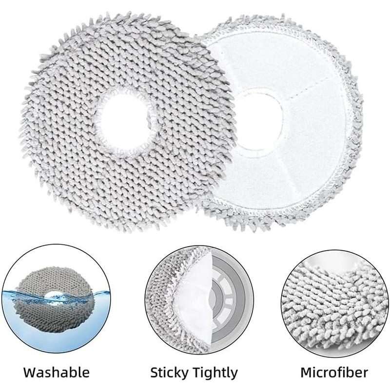 JUNSUNMAY 4pcs Washable Mop Pads Replacement for Ecovacs Deebot T50 Pro / T50 Max / T50 Omni