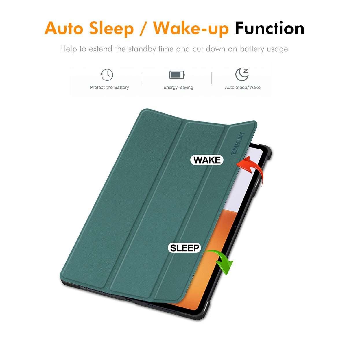 For Xiaomi Pad 7S Pro 12.5 ENKAY Tri-fold Custer Texture Leather Smart Tablet Case(Black)