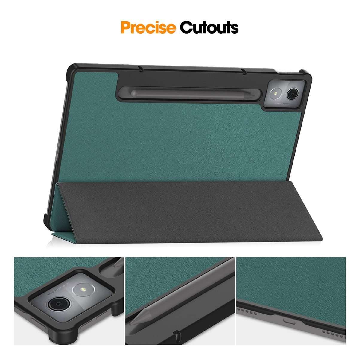 For Xiaomi Pad 7S Pro 12.5 ENKAY Tri-fold Custer Texture Leather Smart Tablet Case(Dark Blue)