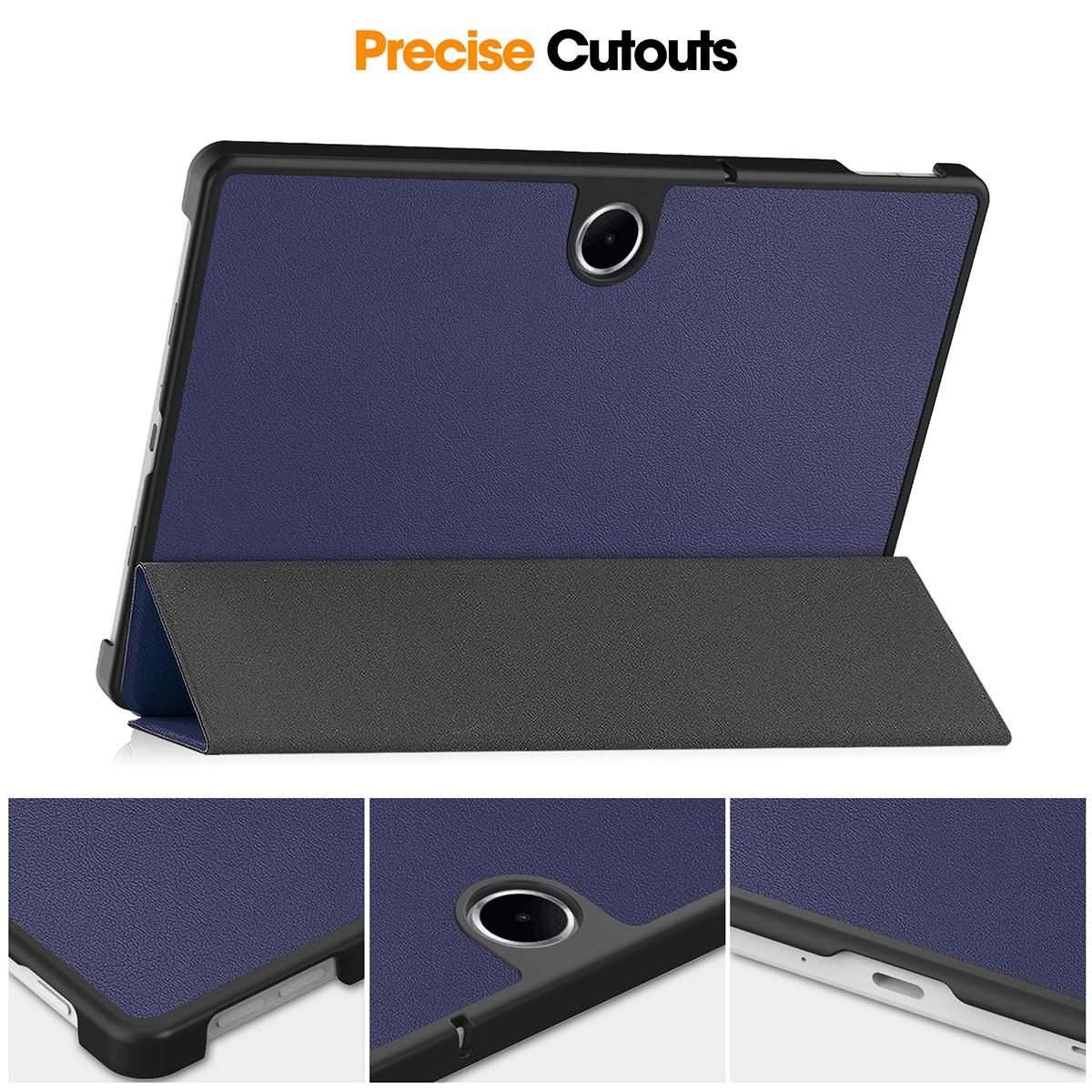 For OPPO Pad SE 11.0 ENKAY Tri-fold Custer Texture Leather Smart Tablet Case(Black)