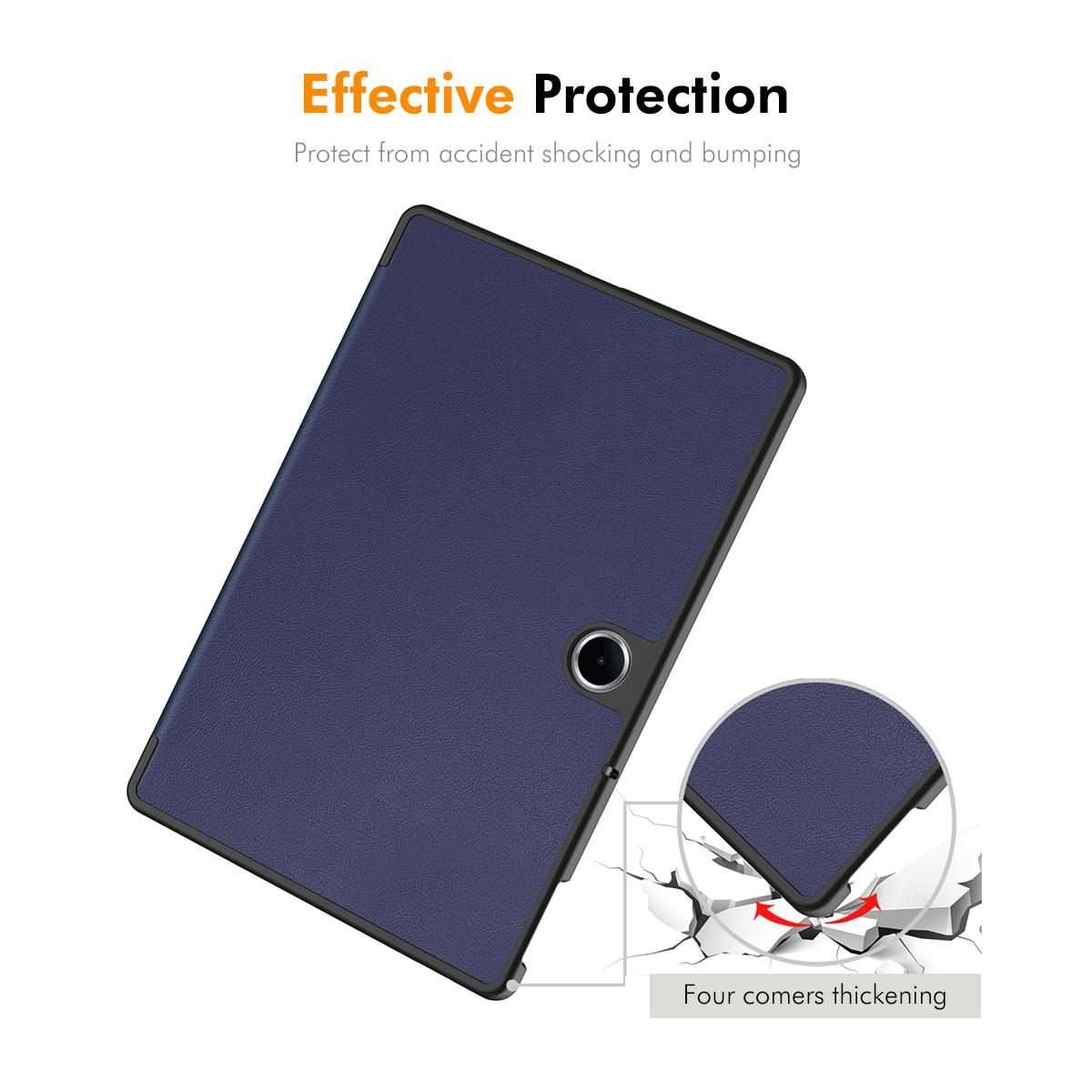 For OPPO Pad SE 11.0 ENKAY Tri-fold Custer Texture Leather Smart Tablet Case(Black)