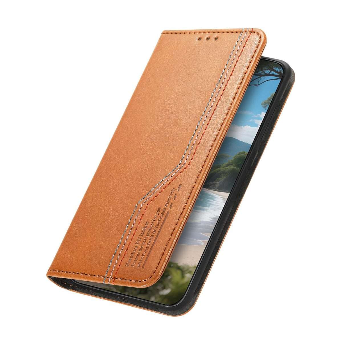 For Redmi Note 14 Pro+ Elastic Wristband Magnetic Suction Leather Phone Case(Brown)