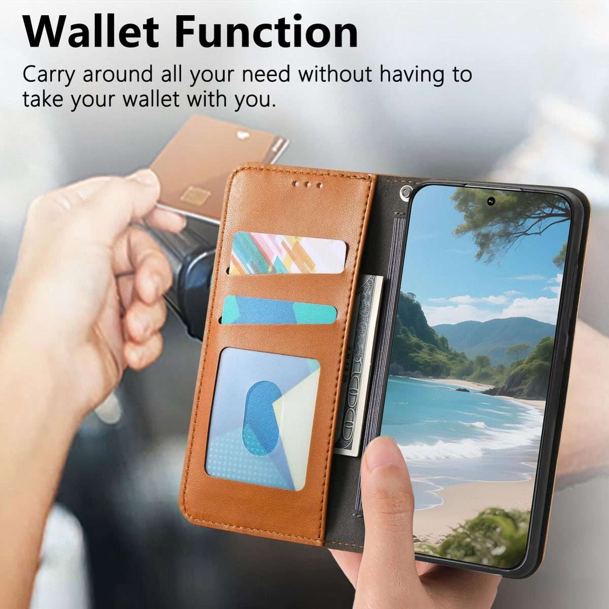 For Redmi Note 14 Pro+ Elastic Wristband Magnetic Suction Leather Phone Case(Brown)