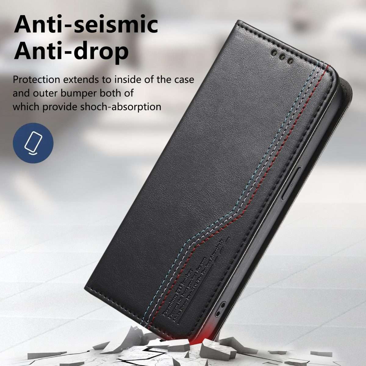 For Redmi Note 14 Pro+ Elastic Wristband Magnetic Suction Leather Phone Case(Black)