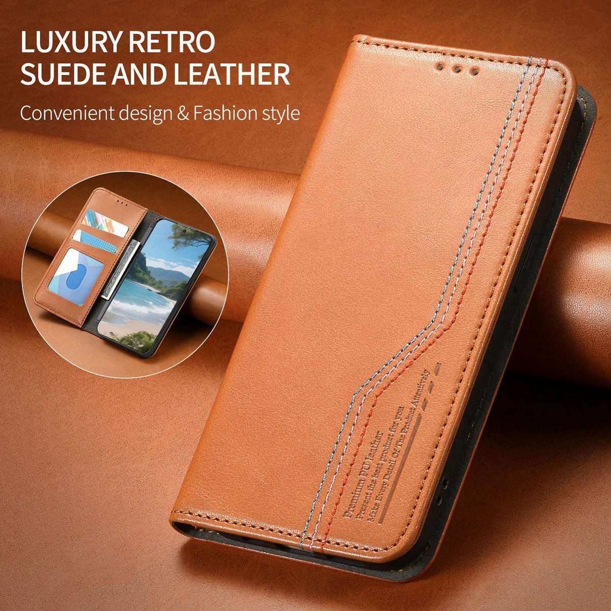 For Xiaomi 17 Pro Max Elastic Wristband Magnetic Suction Leather Phone Case(Brown)