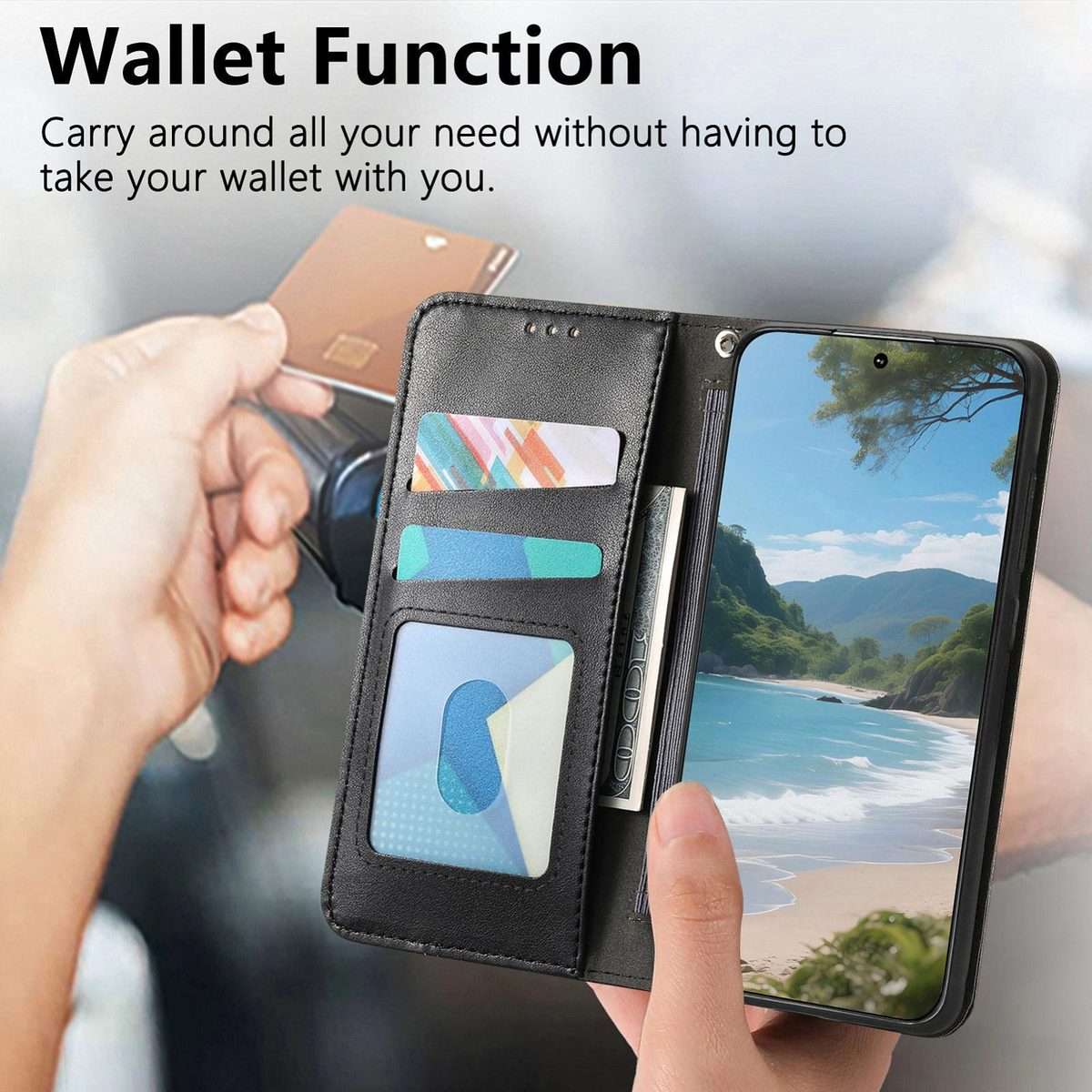 For Xiaomi 17 Pro Max Elastic Wristband Magnetic Suction Leather Phone Case(Black)