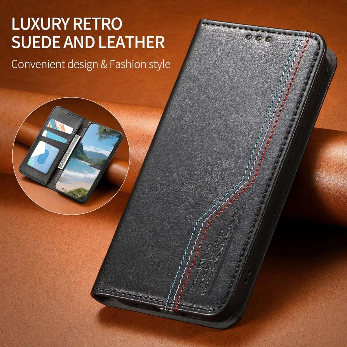 For Xiaomi 17 Pro Max Elastic Wristband Magnetic Suction Leather Phone Case(Black)