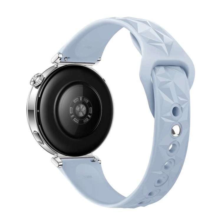 18mm Slim Reverse Buckle Ice Crystal Silicone Watch Band(Ice Crystal Blue)