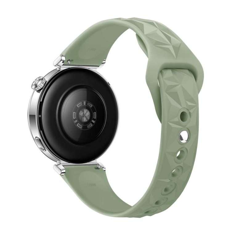 18mm Slim Reverse Buckle Ice Crystal Silicone Watch Band(Grass Green)