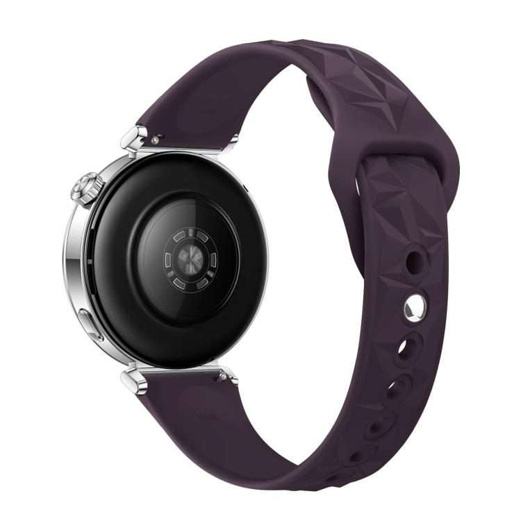 18mm Slim Reverse Buckle Ice Crystal Silicone Watch Band(New Plum)