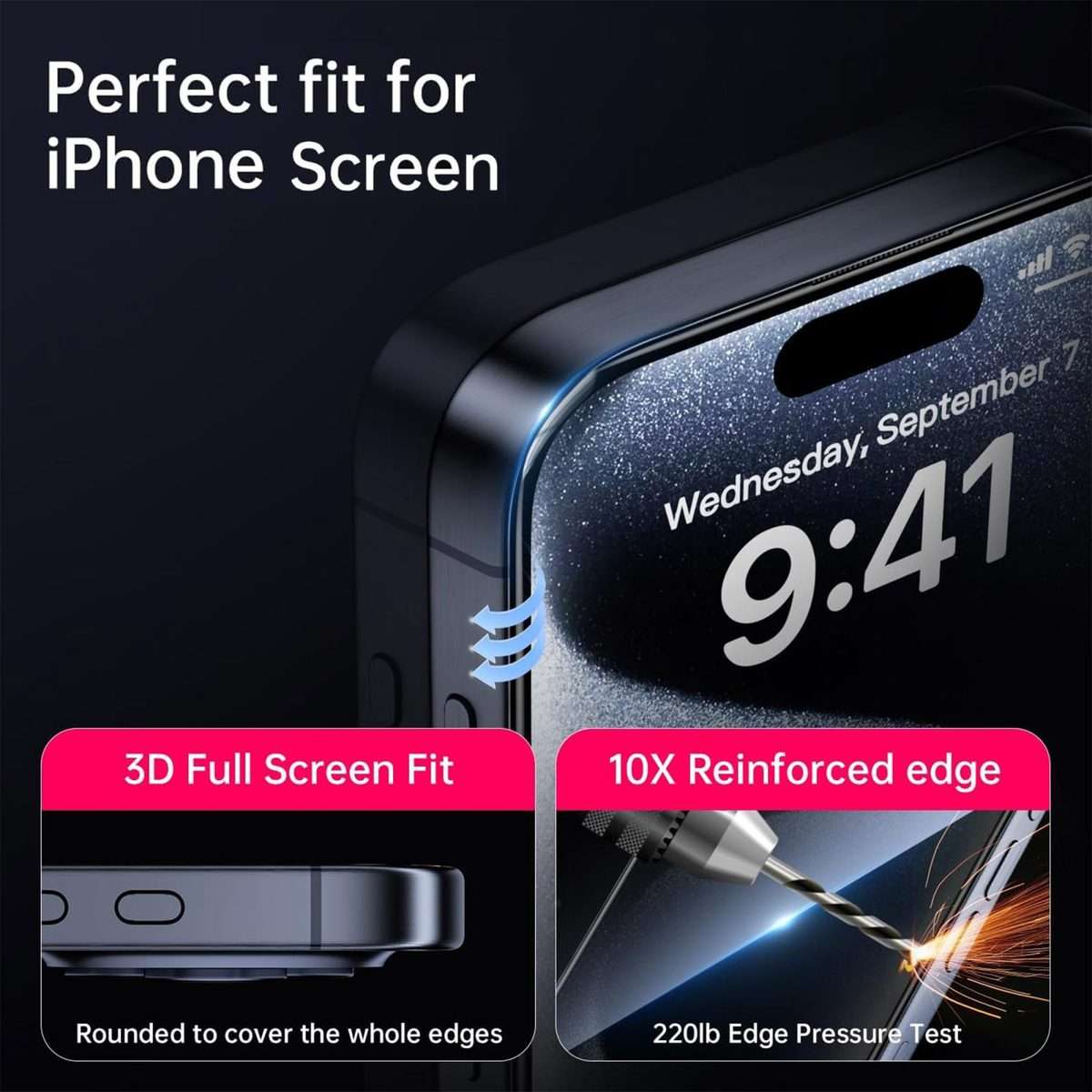For iPhone 14 Pro Gorilla Explosion-Proof Anti-Fingerprint HD Tempered Glass Film