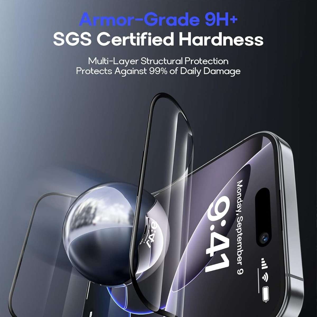For iPhone 14 Pro Gorilla Explosion-Proof Anti-Fingerprint HD Tempered Glass Film