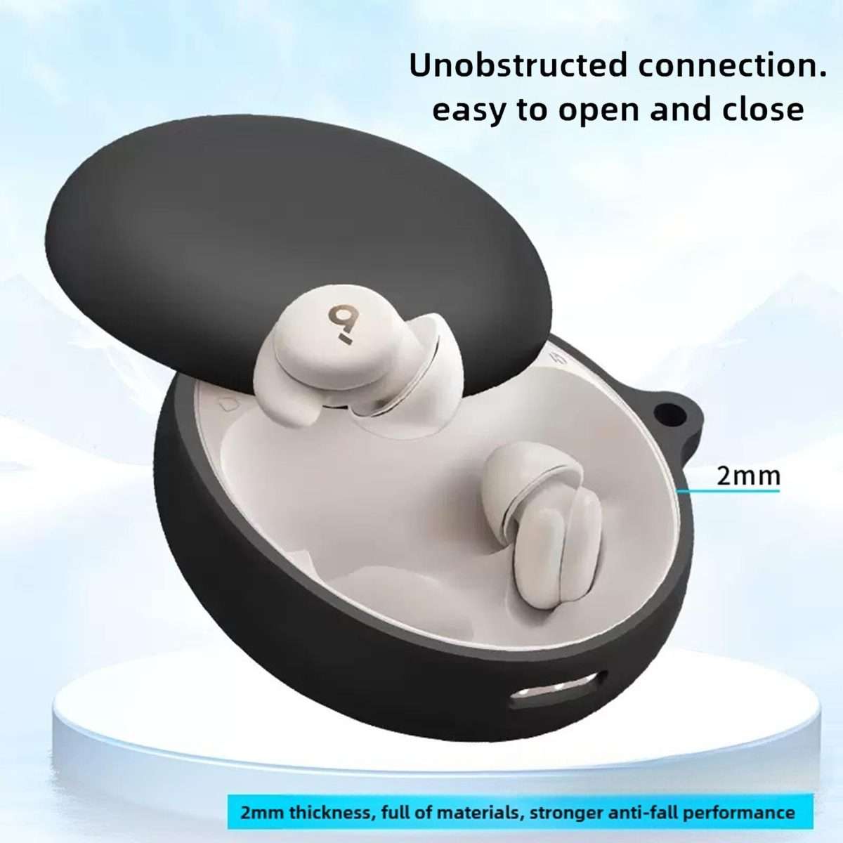 For Soundcore Sleep A30 Solid Color Silicone Earphone Protective Cover(White)