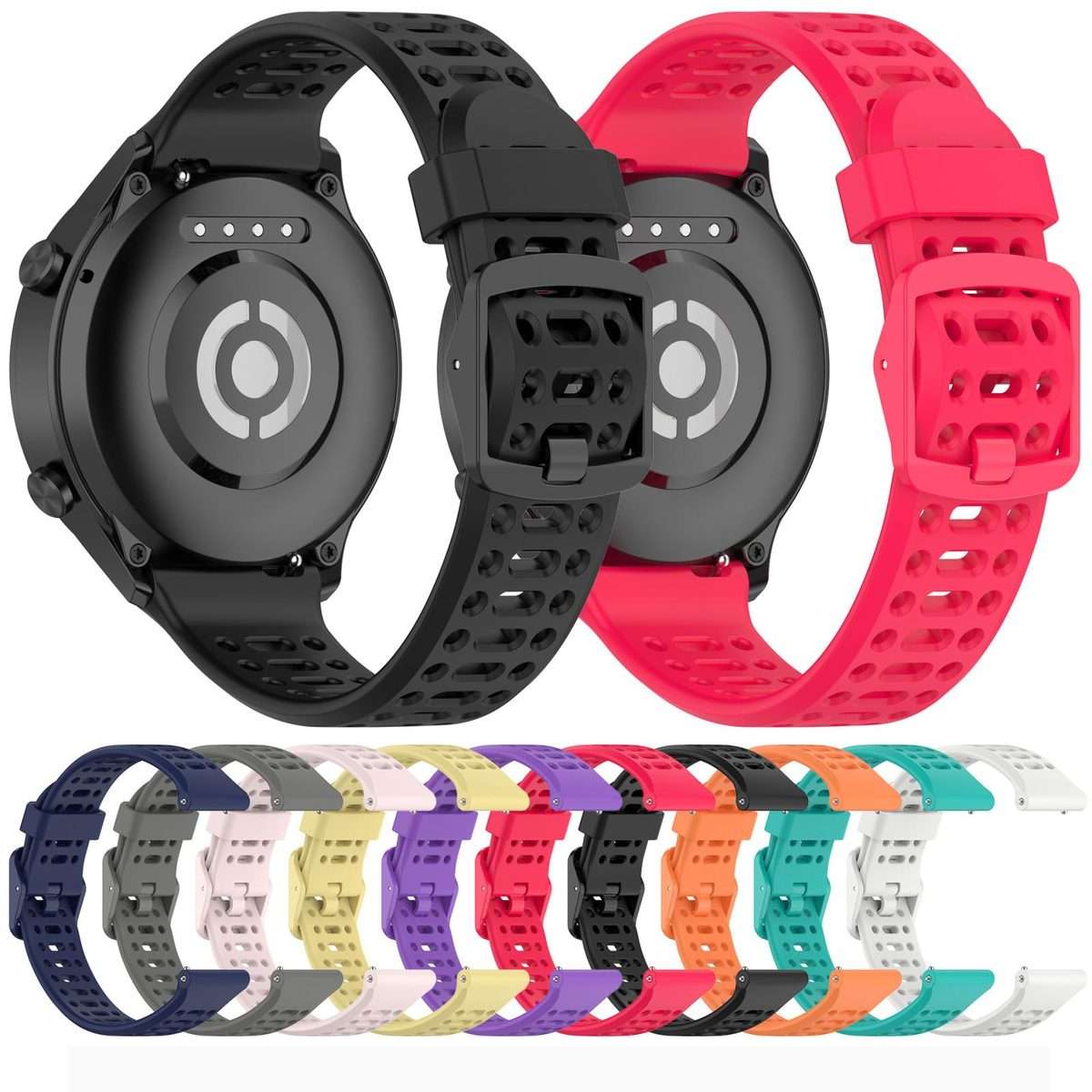 For OPPO Watch Sport Breathable Solid Color Silicone Watch Band(White)