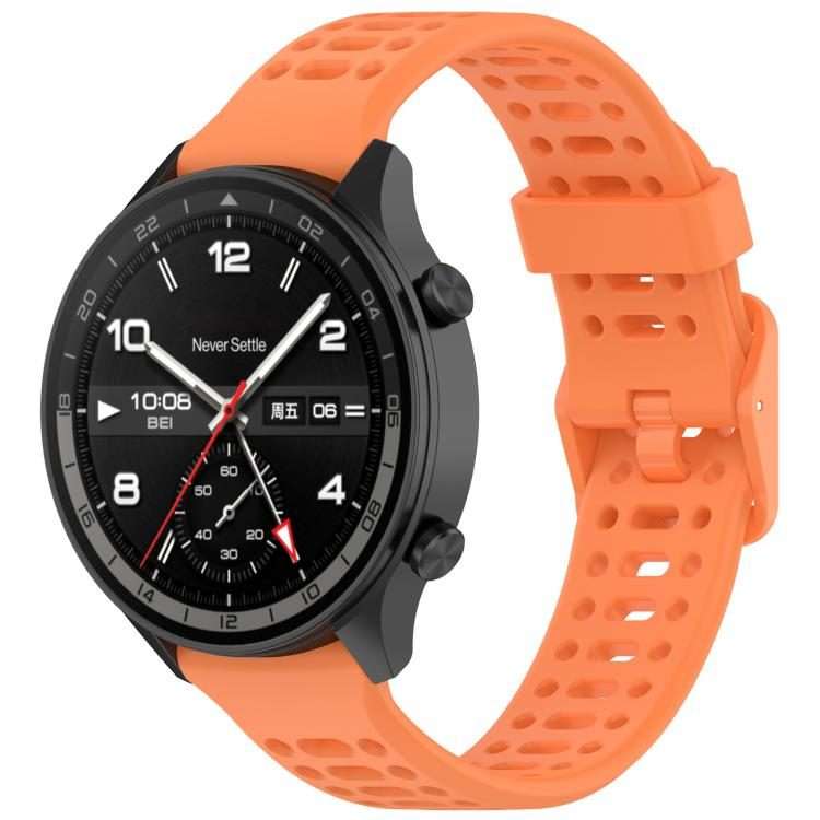For OPPO Watch Sport Breathable Solid Color Silicone Watch Band(Orange)