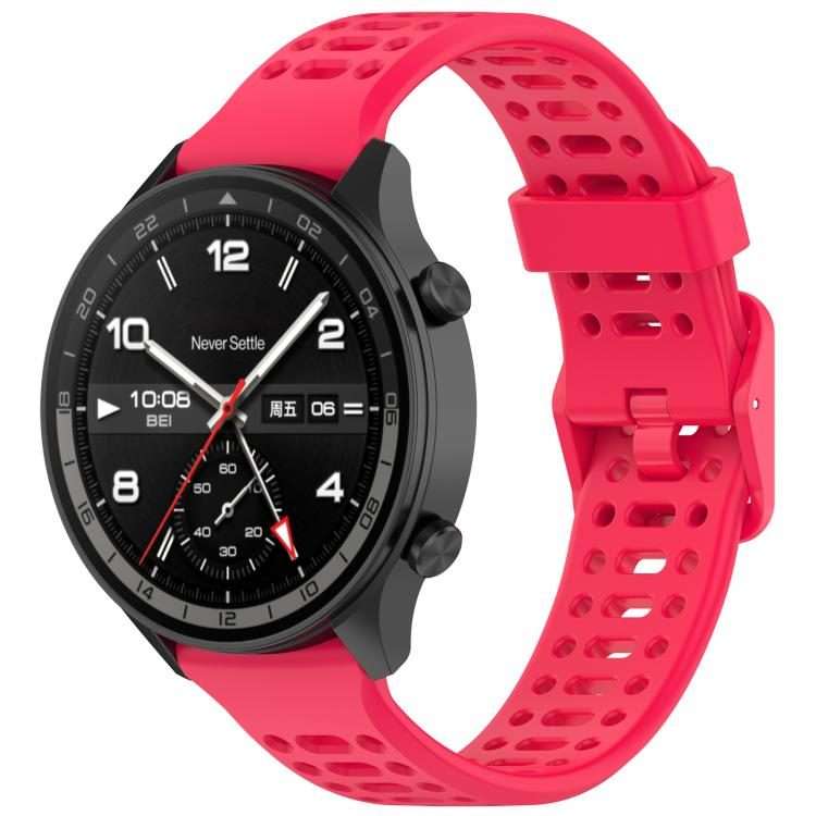 For OPPO Watch Sport Breathable Solid Color Silicone Watch Band(Red)