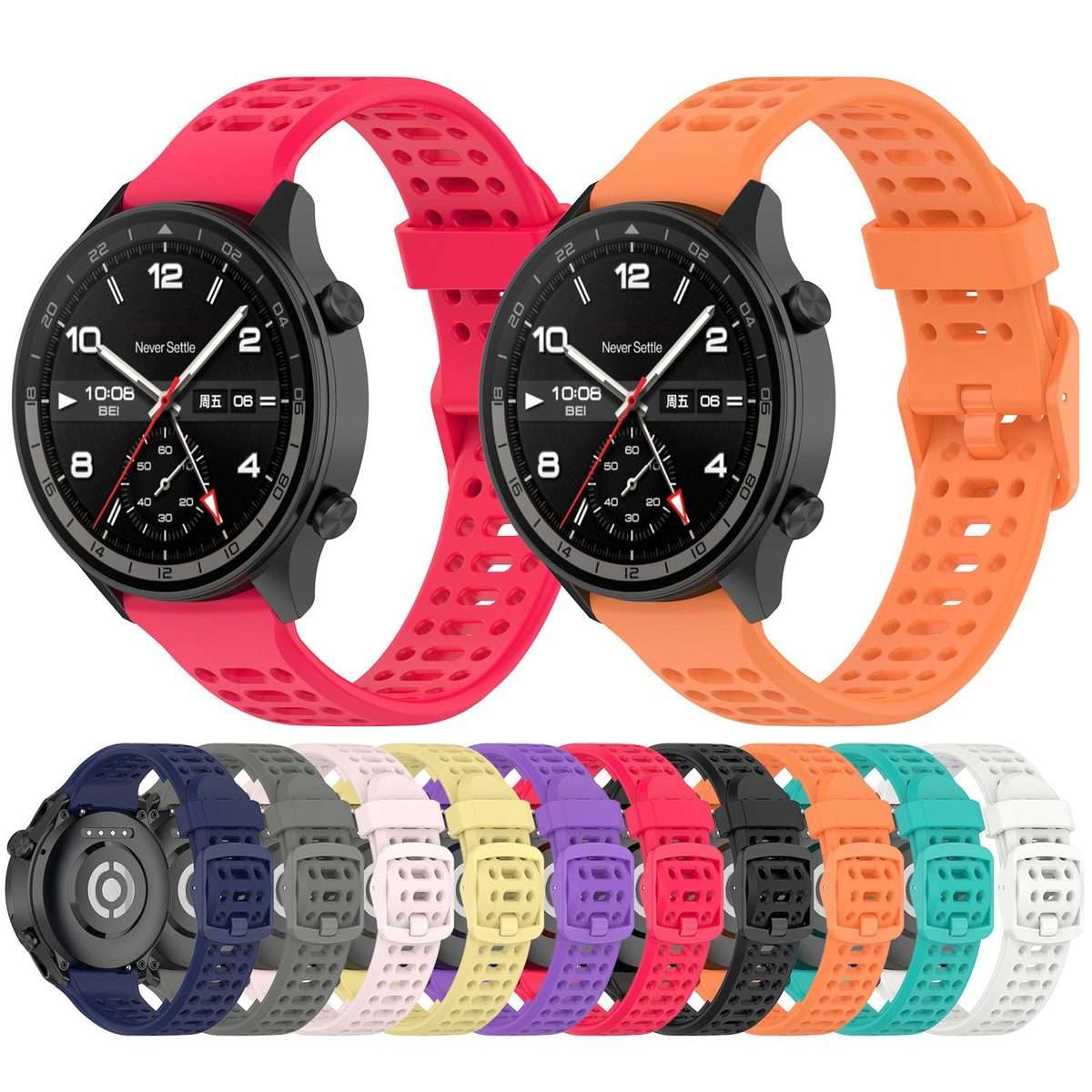For OPPO Watch Sport Breathable Solid Color Silicone Watch Band(Red)