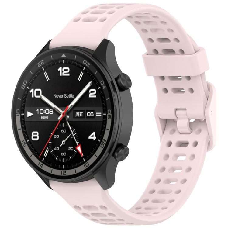 For OPPO Watch Sport Breathable Solid Color Silicone Watch Band(Pink)