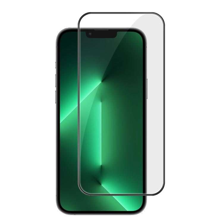 For iPhone 13 Pro Kalebol High-Aluminum Screen-Printed Full-Coverage Anti-Fingerprint Black-Border