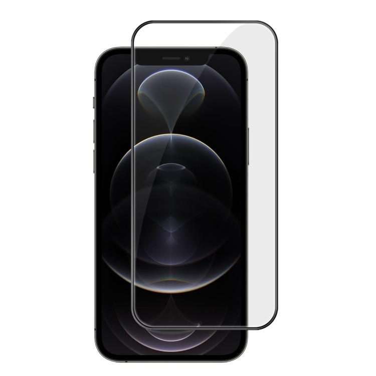 For iPhone 12 Pro Kalebol High-Aluminum Screen-Printed Full-Coverage Anti-Fingerprint Black-Border