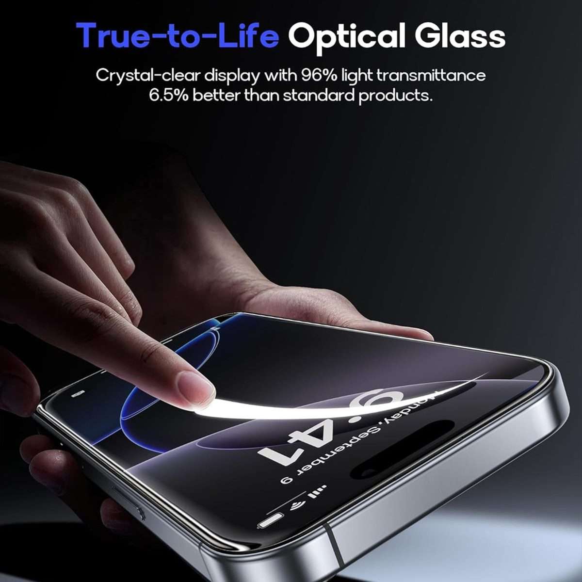 For iPhone 17 Pro Max 10pcs Kalebol High-Aluminum Screen-Printed Full-Coverage Anti-Fingerprint Bl