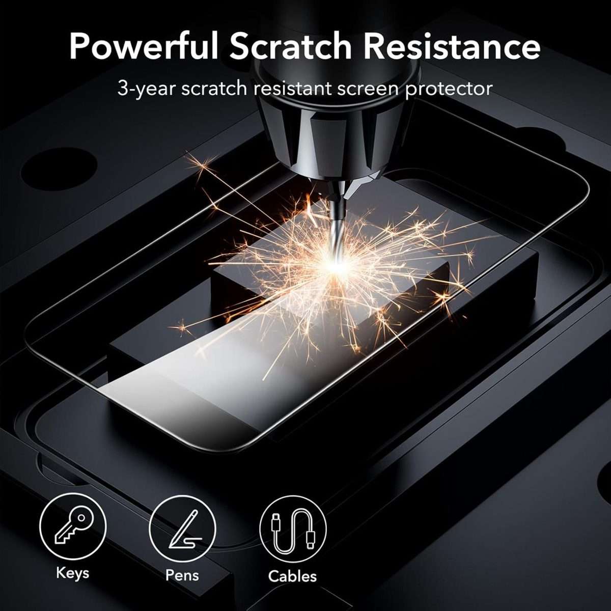 For iPhone 15 Pro Max 10pcs Kalebol High-Aluminum Screen-Printed Full-Coverage Anti-Fingerprint Bl