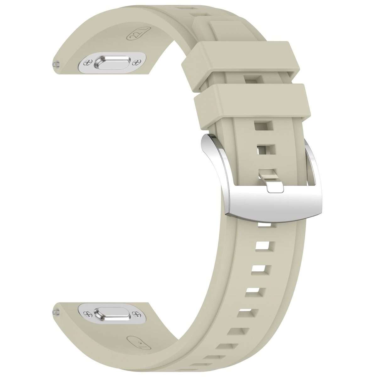 22mm Press Button Quick Release Solid Color Silicone Watch Band(Gray)
