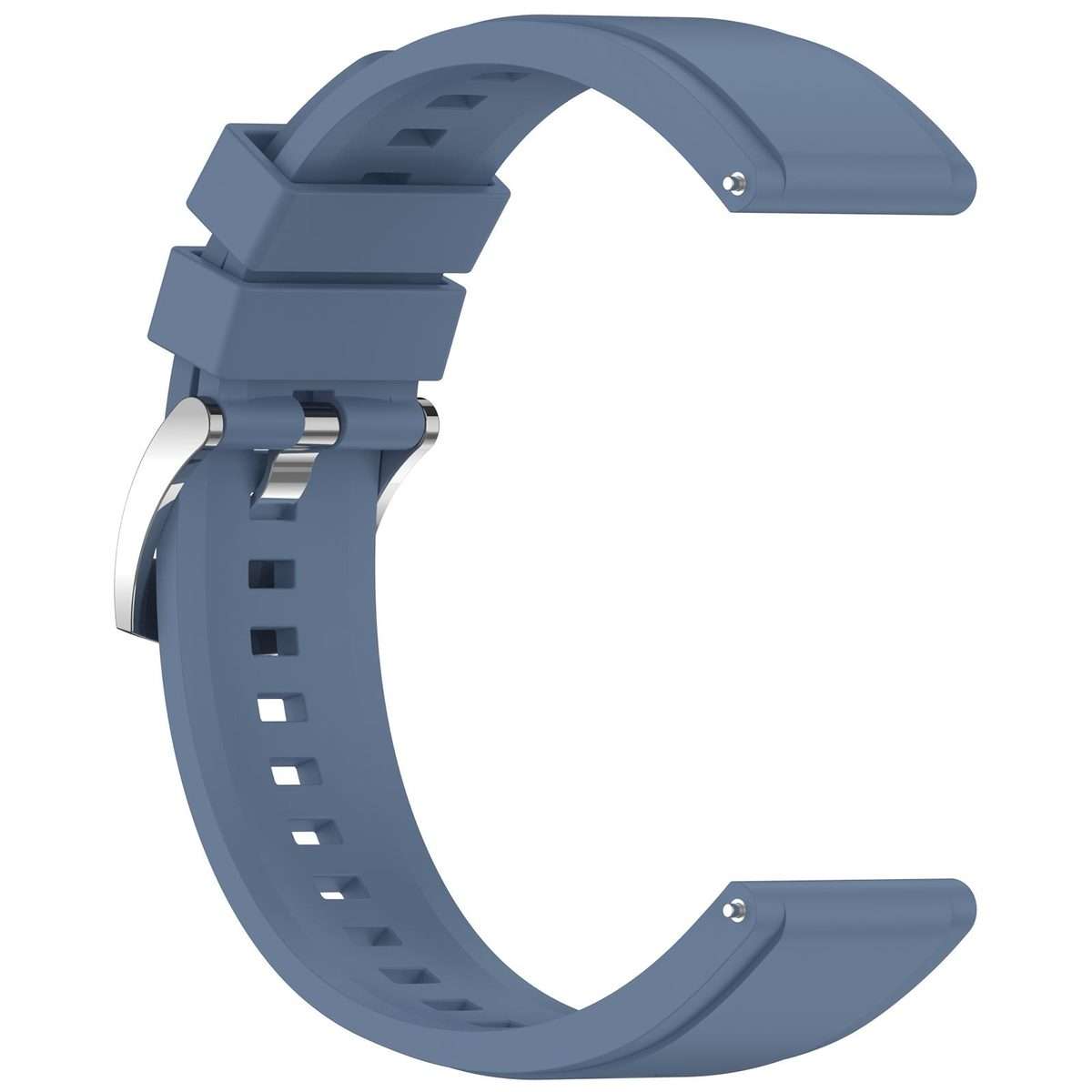 22mm Press Button Quick Release Solid Color Silicone Watch Band(Blue)