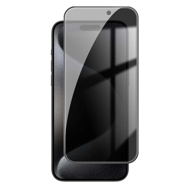 For iPhone 15 Pro Max Kalebol High-Aluminum Screen-Printed Full-Coverage Black-Border Privacy Temp