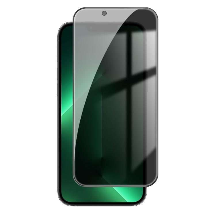 For iPhone 13 Pro Max Kalebol High-Aluminum Screen-Printed Full-Coverage Black-Border Privacy Temp