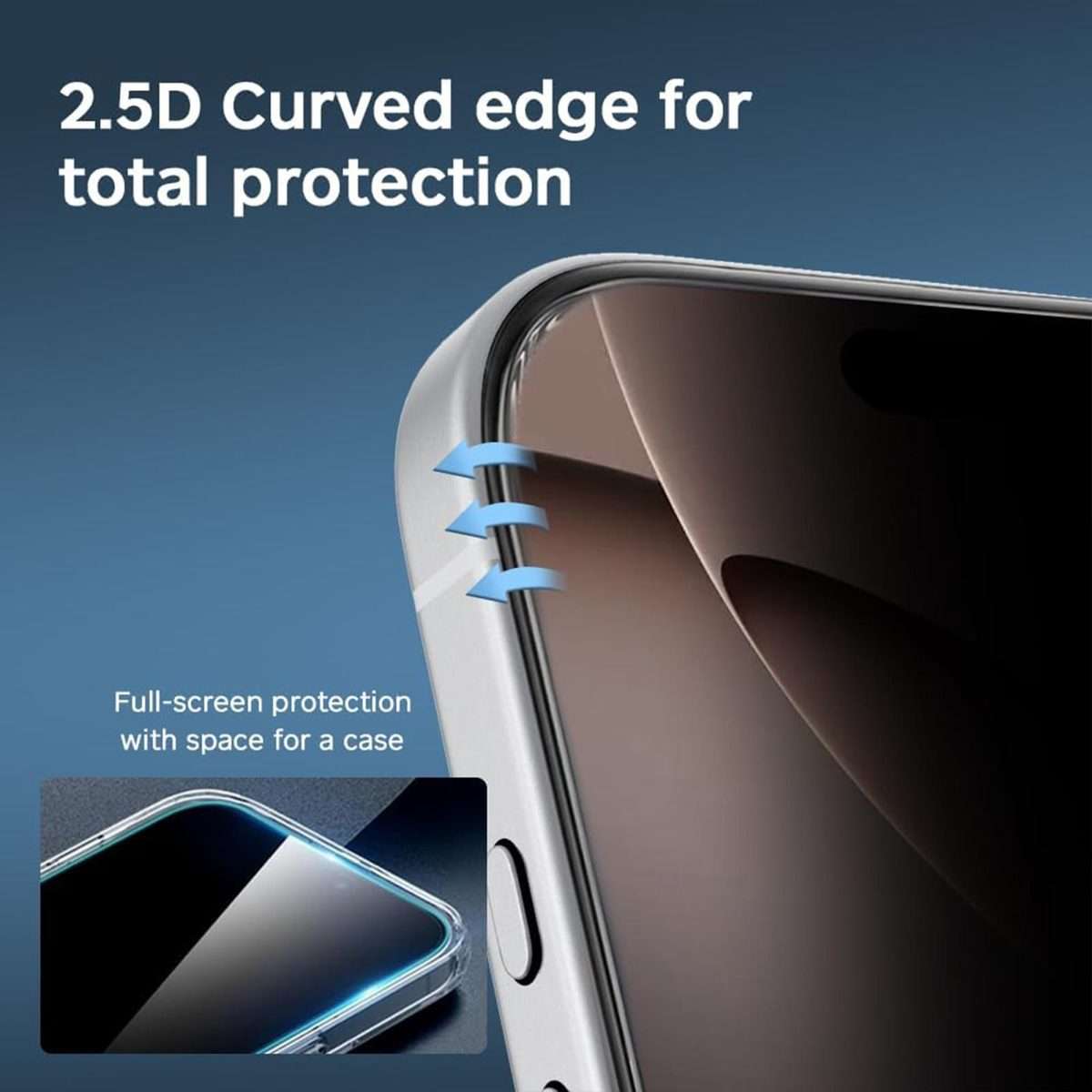 For iPhone 13 Pro Max Kalebol High-Aluminum Screen-Printed Full-Coverage Black-Border Privacy Temp