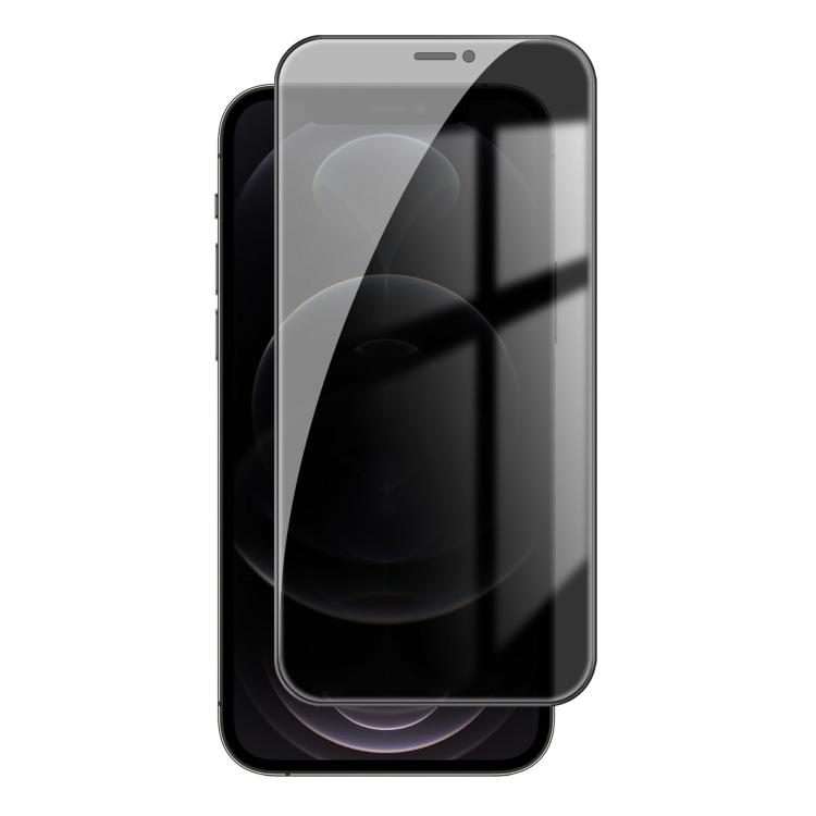For iPhone 12 Pro Max Kalebol High-Aluminum Screen-Printed Full-Coverage Black-Border Privacy Temp