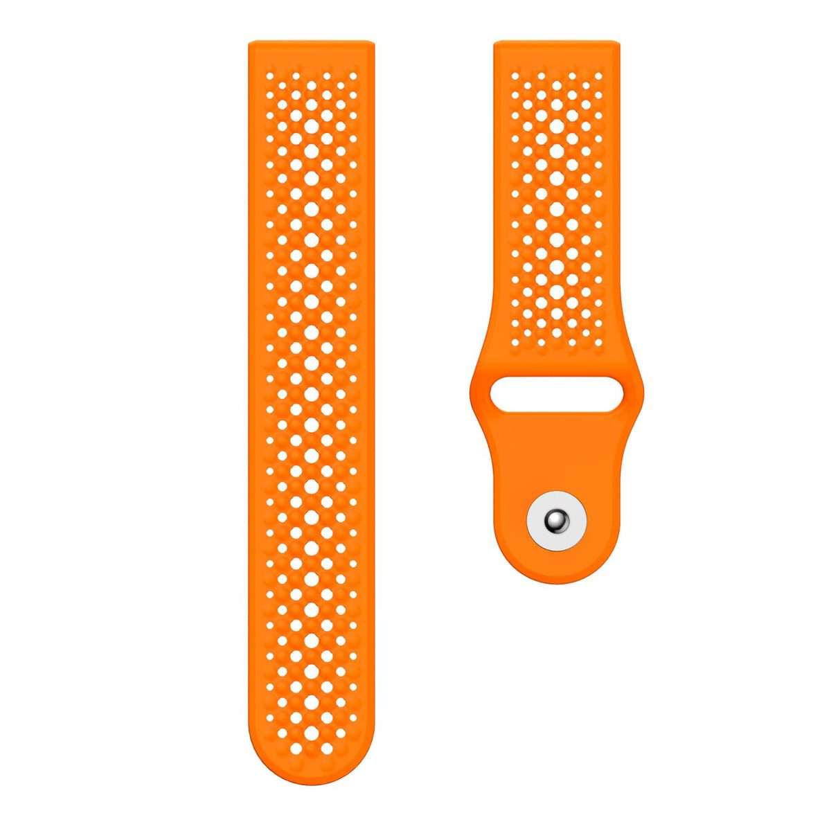22mm Round Holes Breathable Reverse Buckle Silicone Watch Band(Orange)